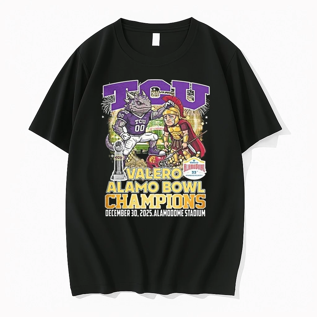 Tcu Horned Frogs Valero Alamo Bowl Champions 2025 Football Mascot Shirts