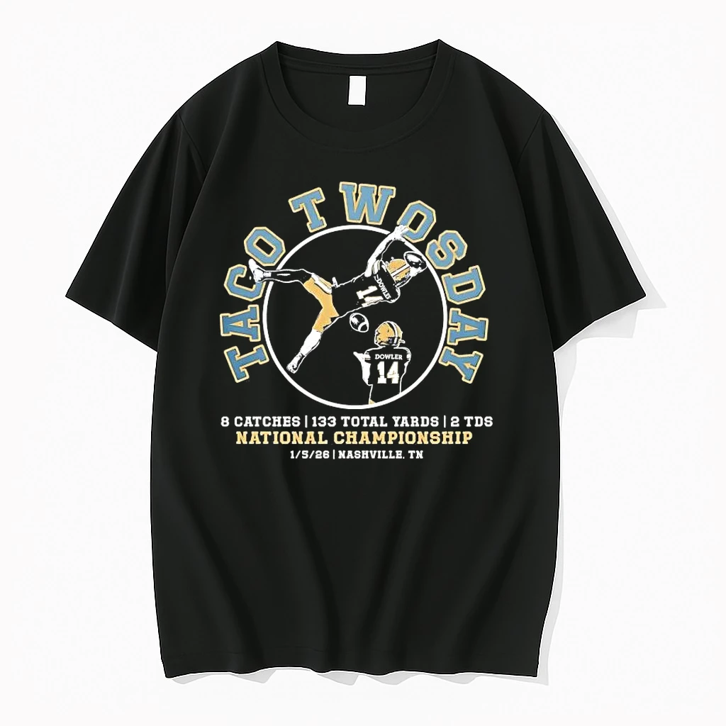 Taco Dowler Taco Twosday 2026 8 Catches 133 Total Yards National Championship Shirts