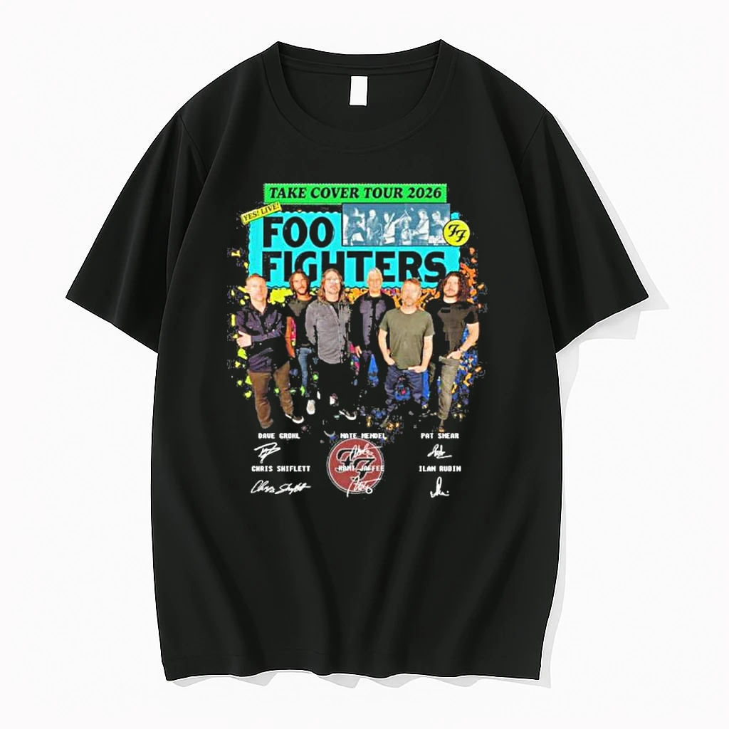 Take Cover Tour 2026 Foo Fighters Members Signatures Shirts