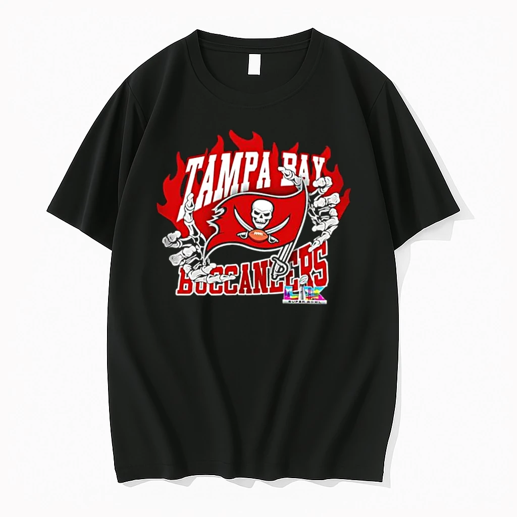 Tampa Bay Buccaneers Skeleton Hands Flaming Logo Lx Super Bowl Championship Shirts