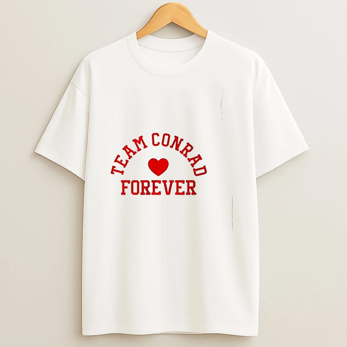 Team Conrad Forever Curved Heart Logo Woman Shirts