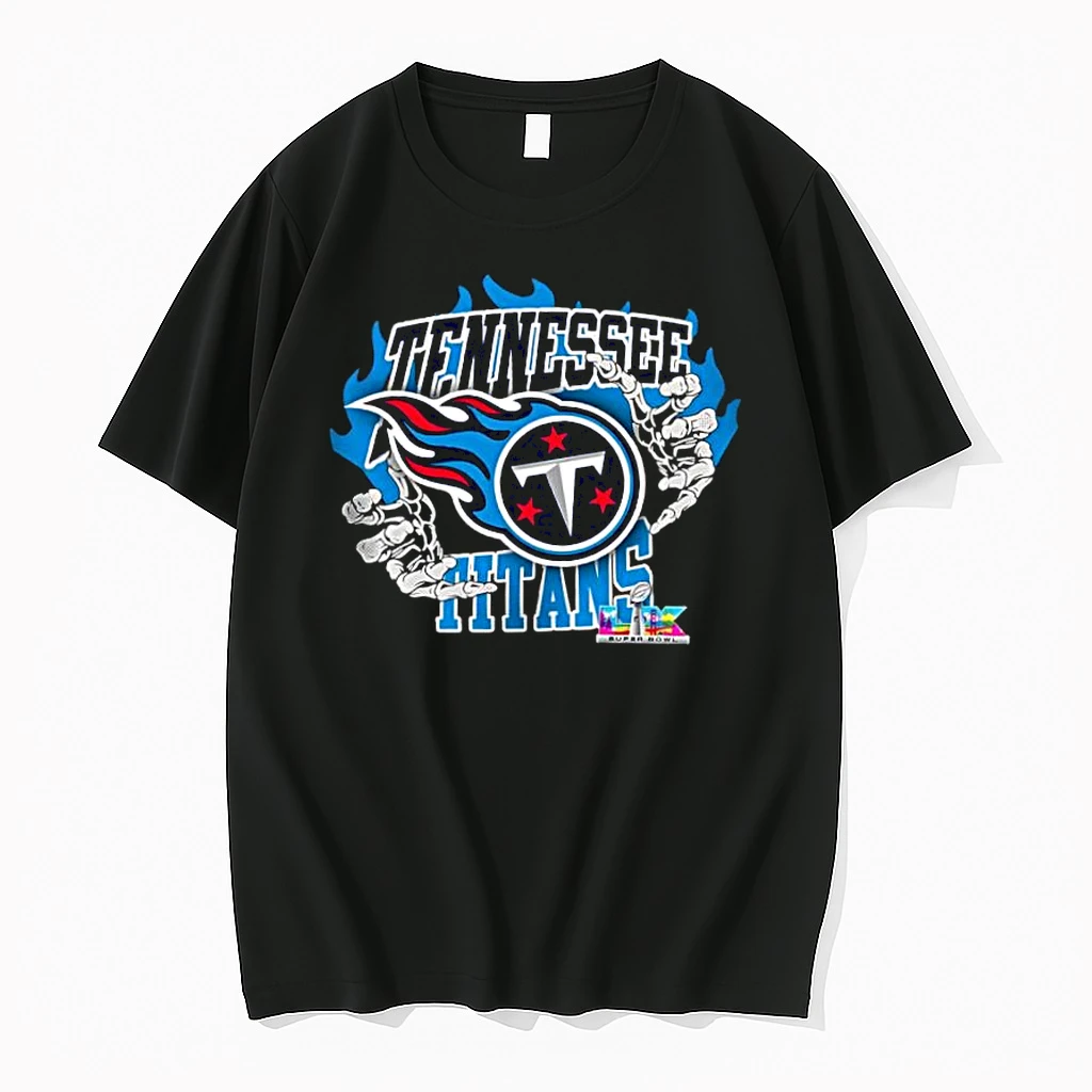 Tennessee Titans Skeleton Hands Flaming Logo Lx Super Bowl Championship Shirts