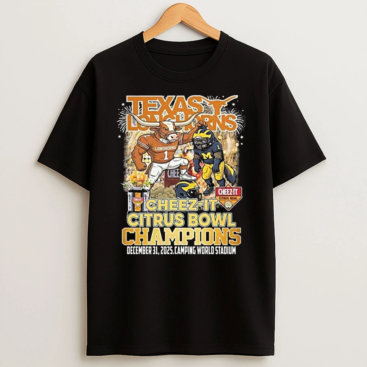 Texas Longhorns Cheez It Citrus Bowl Champions 2025 Dec 31 Mascot Shirts