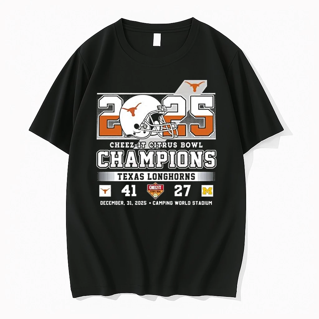 Texas Longhorns Citrus Bowl Champions Score 41 27 Dec 31 2025 Helmet Shirts