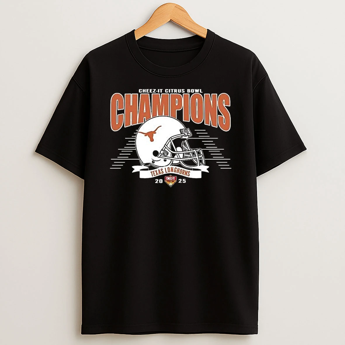 Texas Longhorns Football Claim Champions 2025 Cheez It Citrus Bowl Helmet Shirts