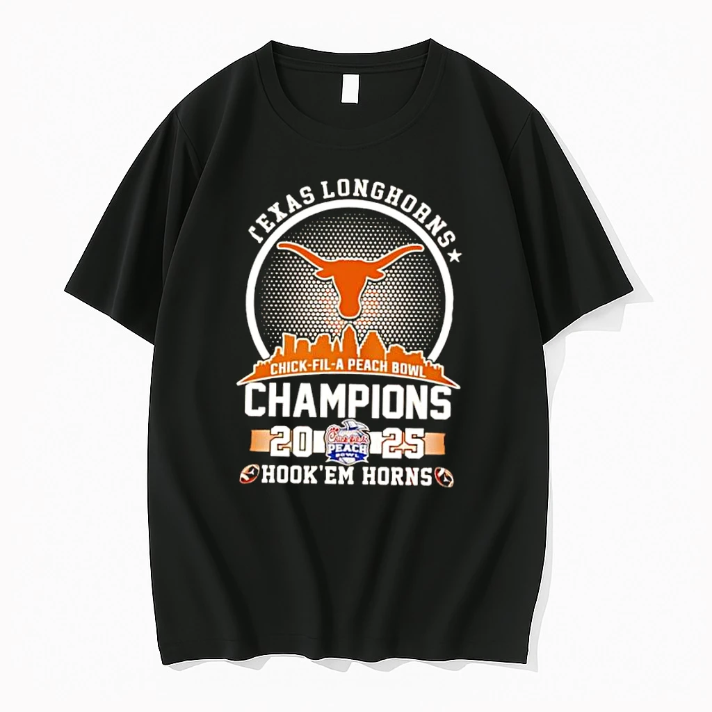 Texas Longhorns Hook Em Chick Fil A Peach Bowl Champions 2025 Shirts