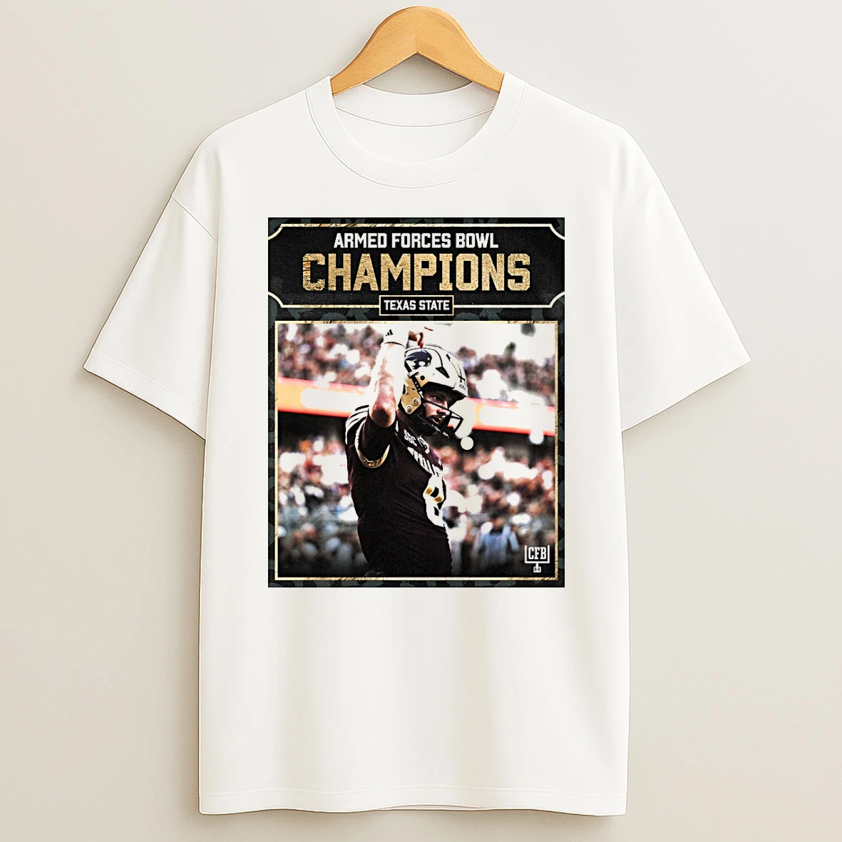 Texas State Bobcats 2026 Armed Forces Bowl Champions Shirts