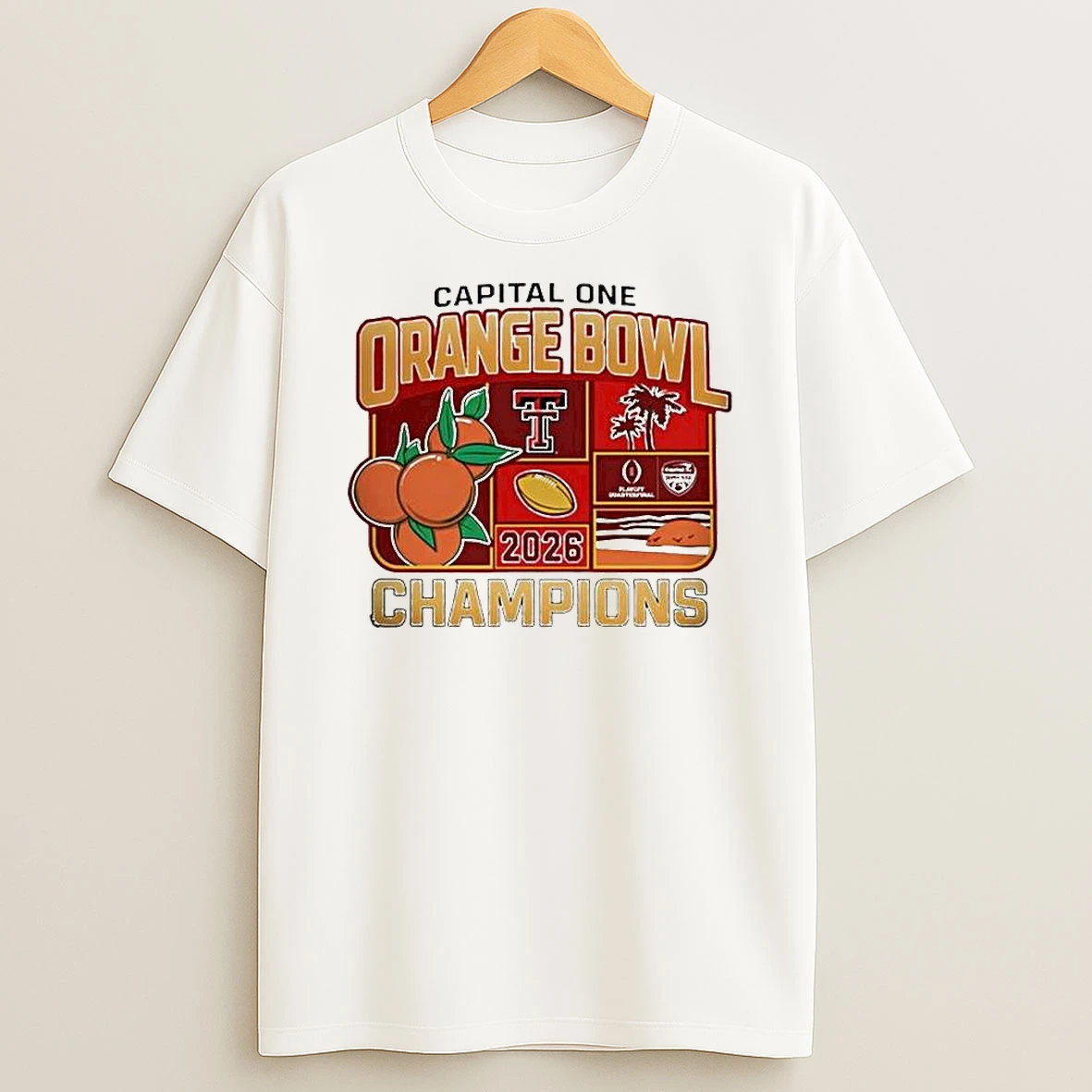 Texas Tech 2026 Capital One Orange Bowl Champions Logo News Shirts