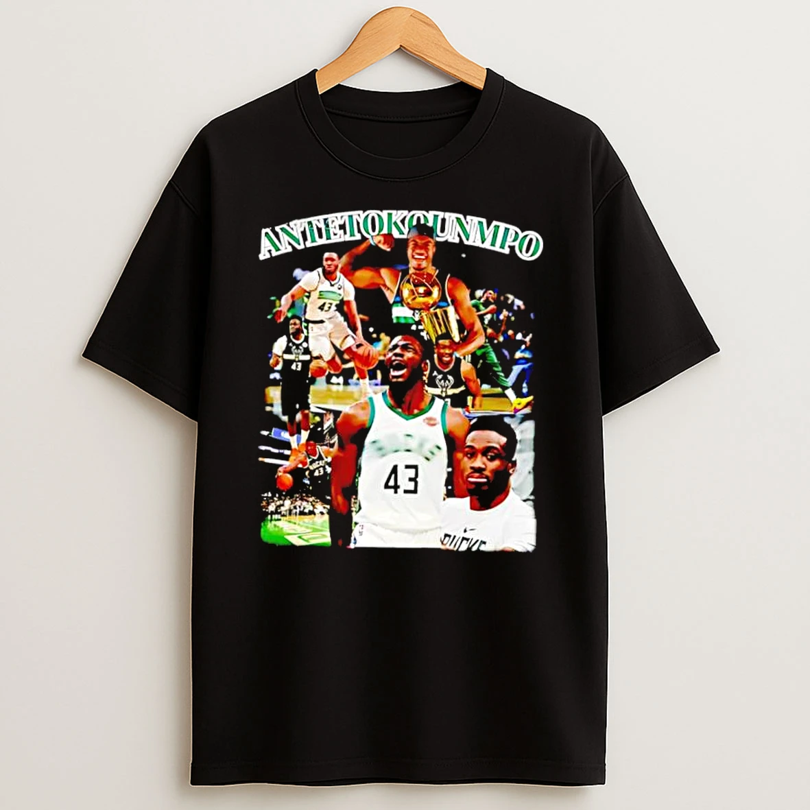 Thanasis Antetokounmpo Milwaukee Bucks 43 Basketball Collage Shirts