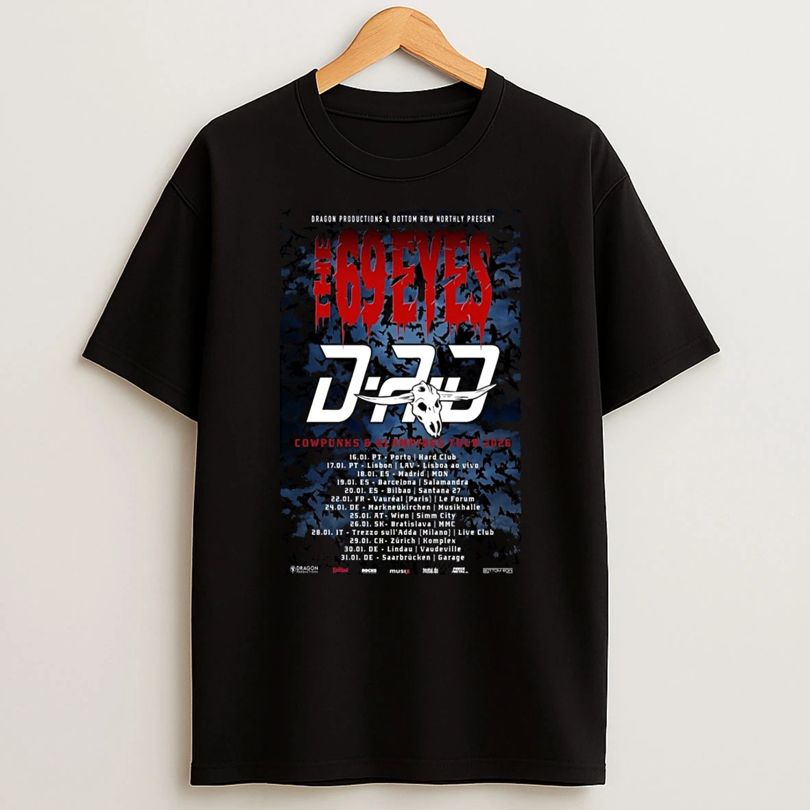 The 69 Eyes More Shows In January 2026 Shirts