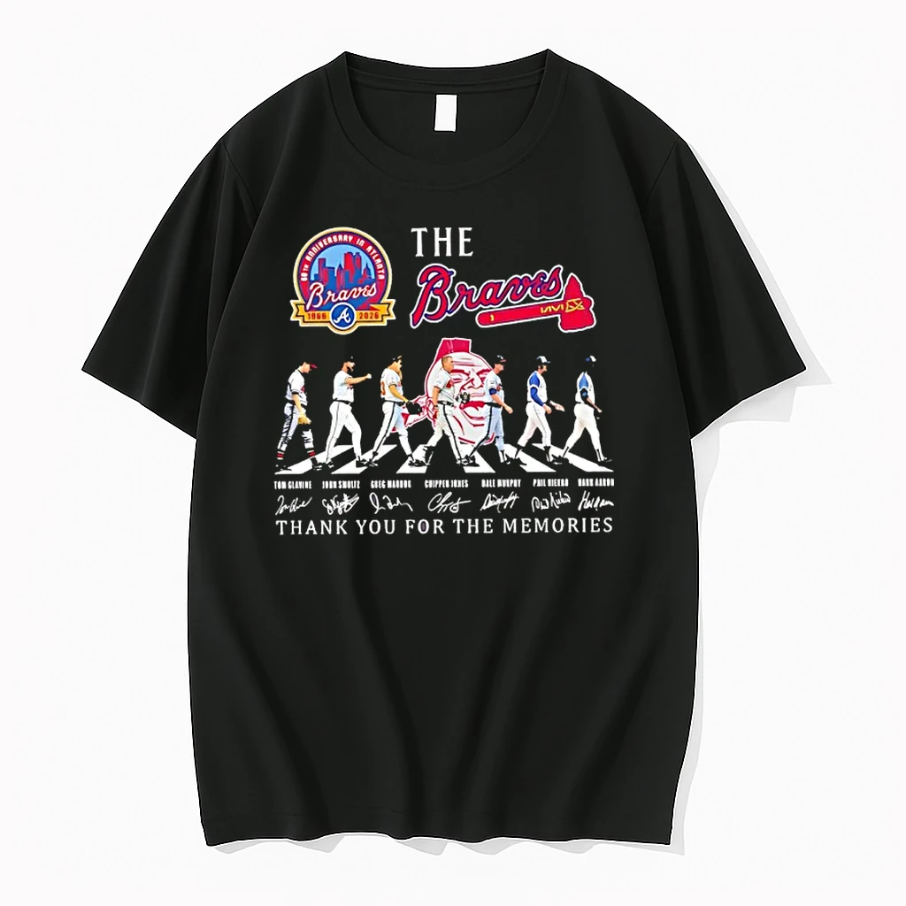 The Atlanta Braves Players Walking Abbey Road 1966 2026 Thank You For The Memories Signature Shirts