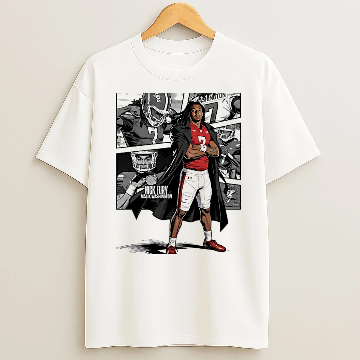 The Avengers Nick Fury Malik Washington Maryland Terrapins Football Shirts