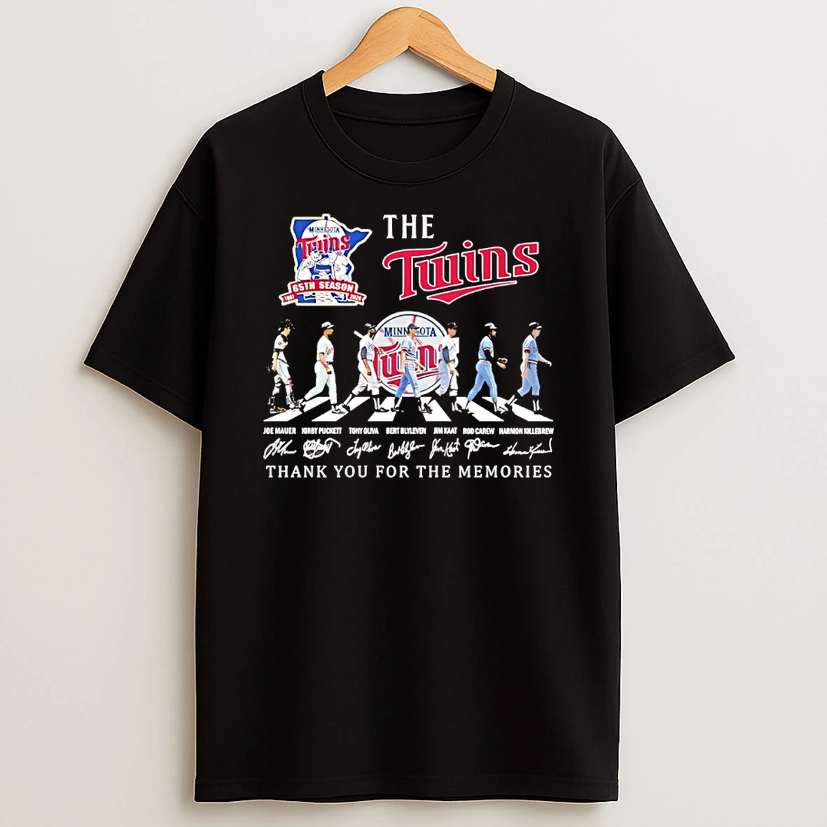 The Minnesota Twins Players Walking Abbey Road 65th Seasons Thank You For The Memories Signature 2026 Shirts