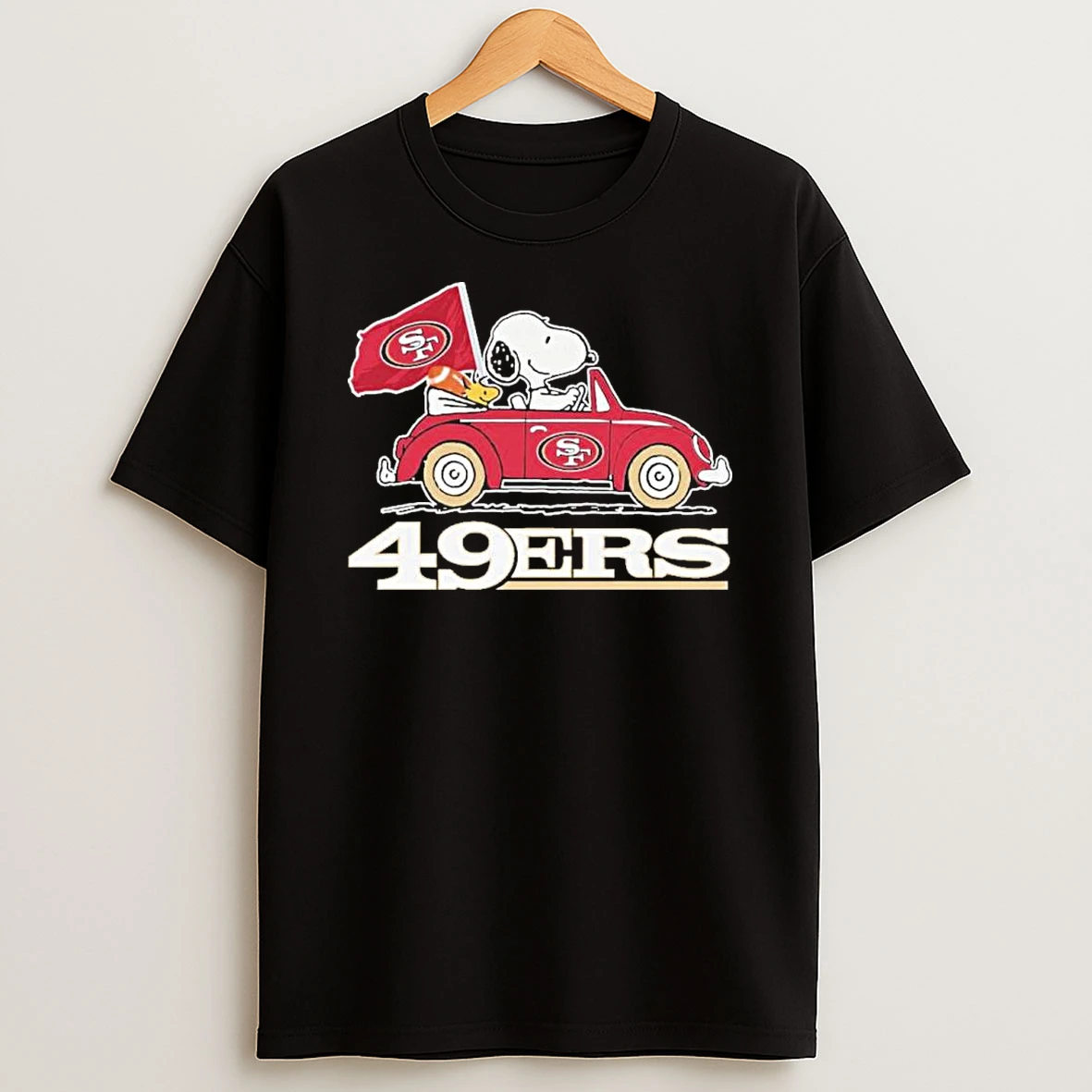 The Peanuts Driving Car X San Francisco 49ers Playoffs Shirts