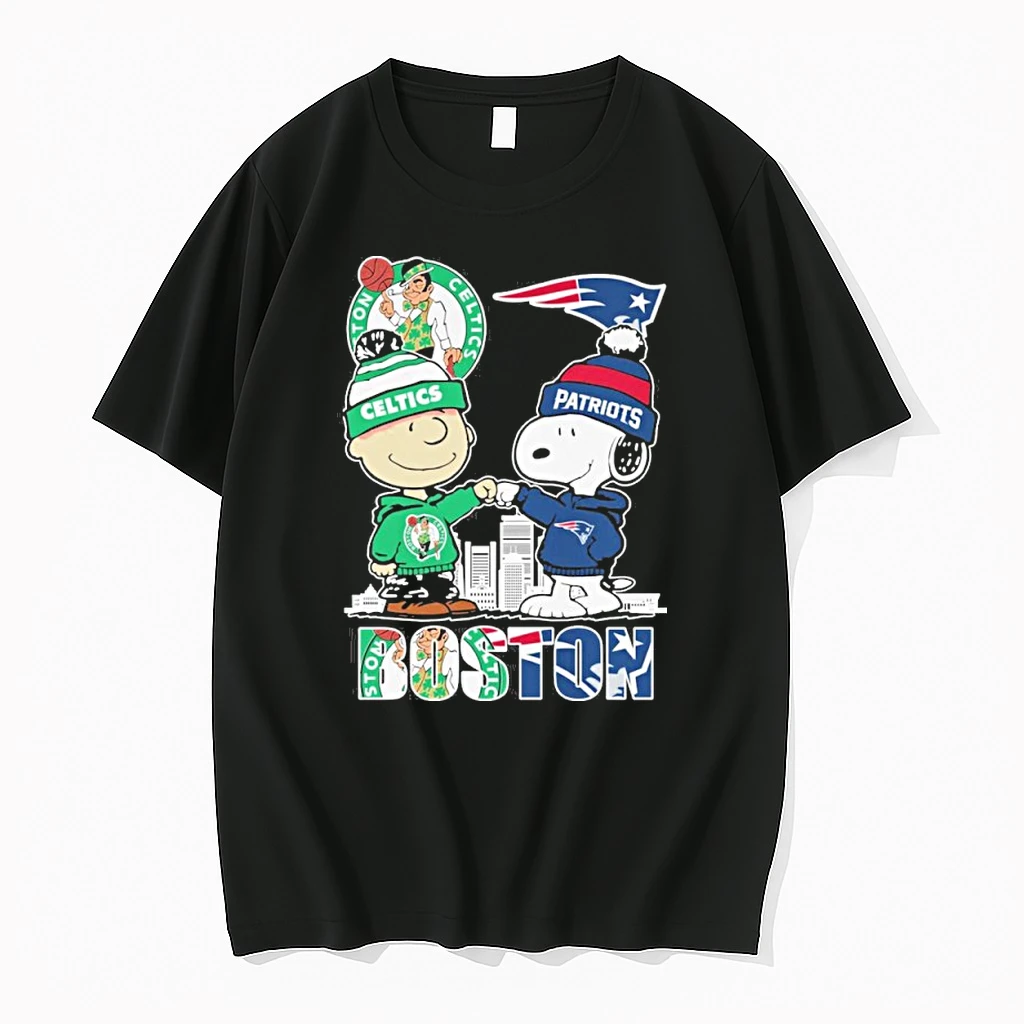 The Peanuts Fist Bump X Boston Celtics And New England Patriots Shirts