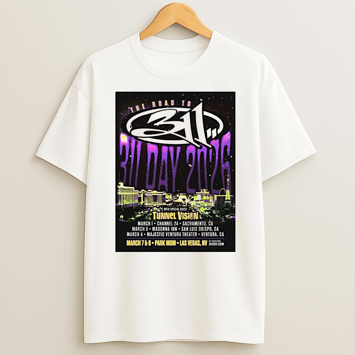 The Road To 311 Day 2026 Tour March March 7 8 Las Vegas Nv Park Mgm Shirts