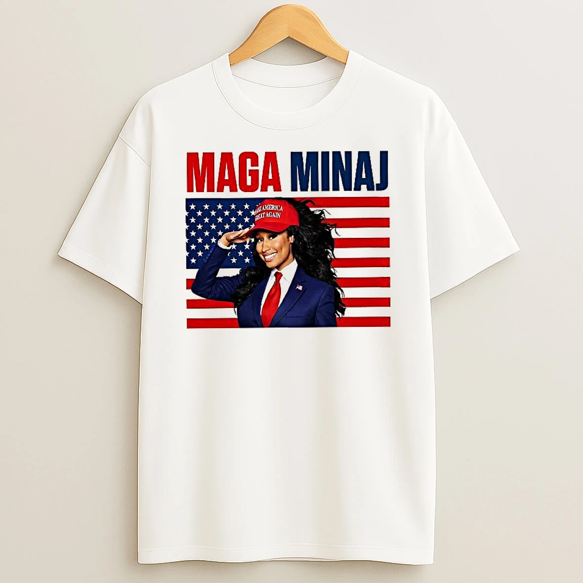 The Rise Of Maga Minaj And Trump American Flag Woman Shirts