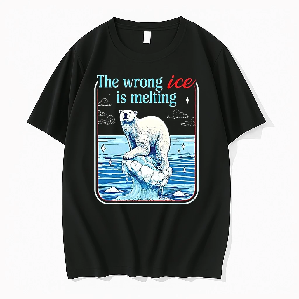 The Wrong Ice Is Melting Polar Bear Ice Melting In The Arctic Abolish Ice Woman Shirts