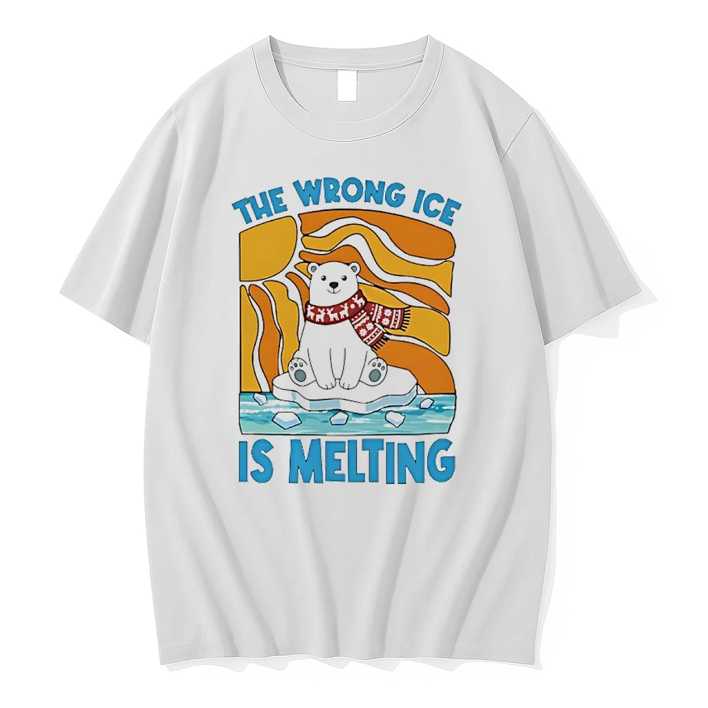 The Wrong Ice Is Melting Polar Bear Abolish Ice Cartoon Shirts
