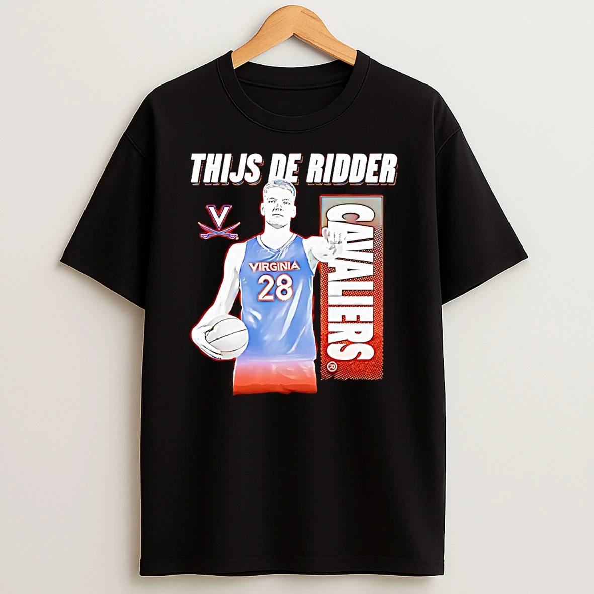 Thijs De Ridder Virginia Cavaliers Mens Basketball Illustrated Shirts