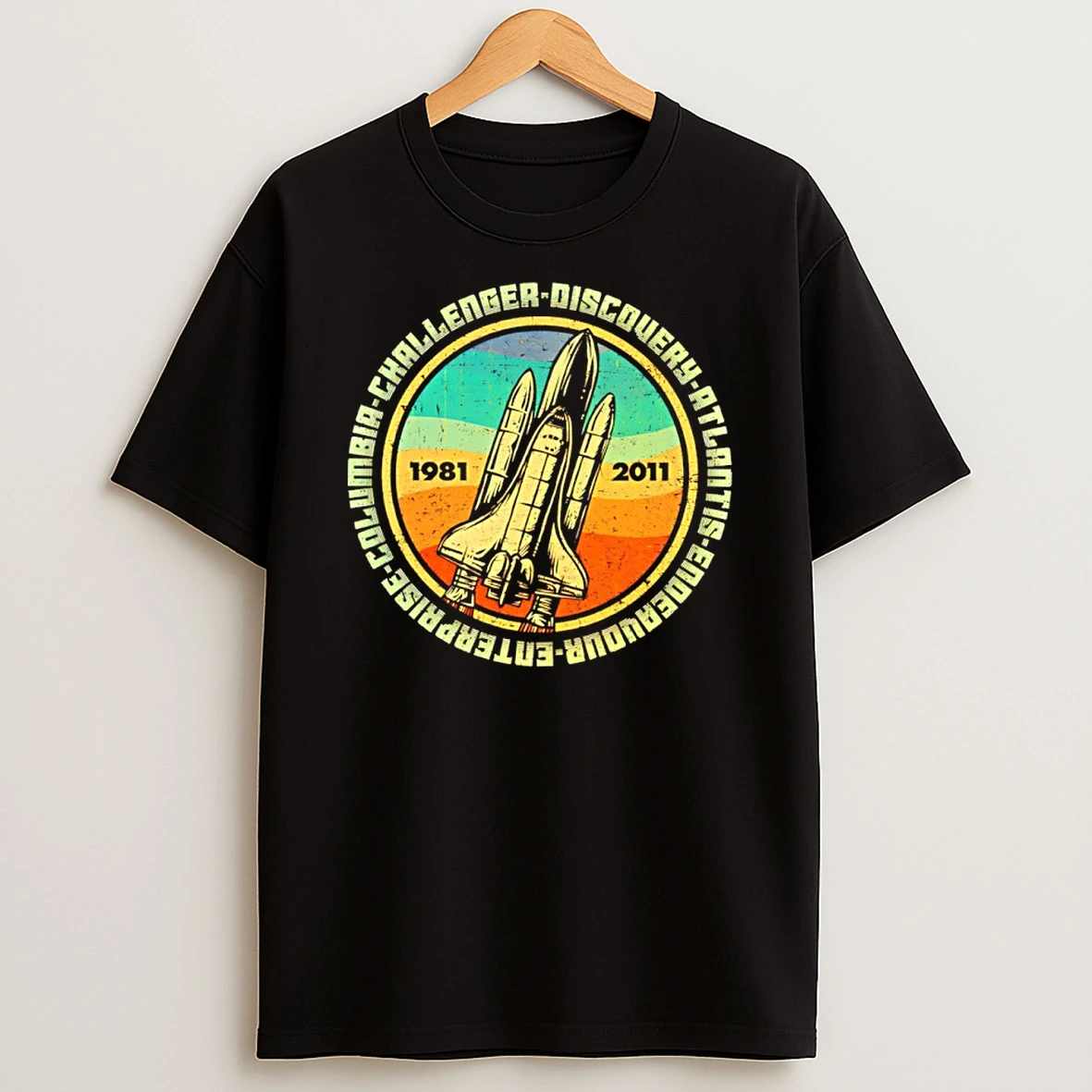 Through Hardship To The Stars Enterprise Columbia Challenger 1981 2011 Vintage Shirts