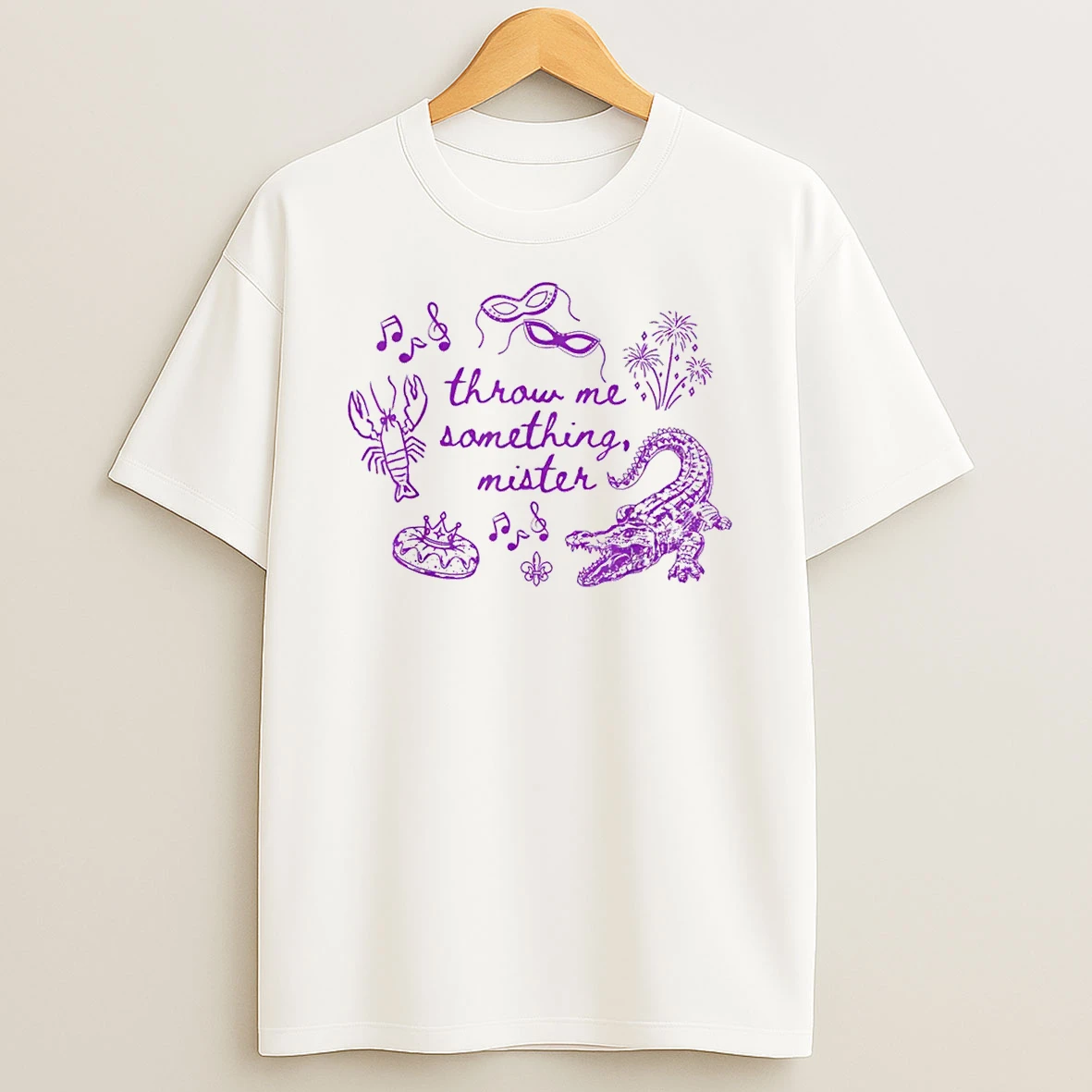 Throw Me Something Mister Mardi Gras Carnival Mask Costume Shirts