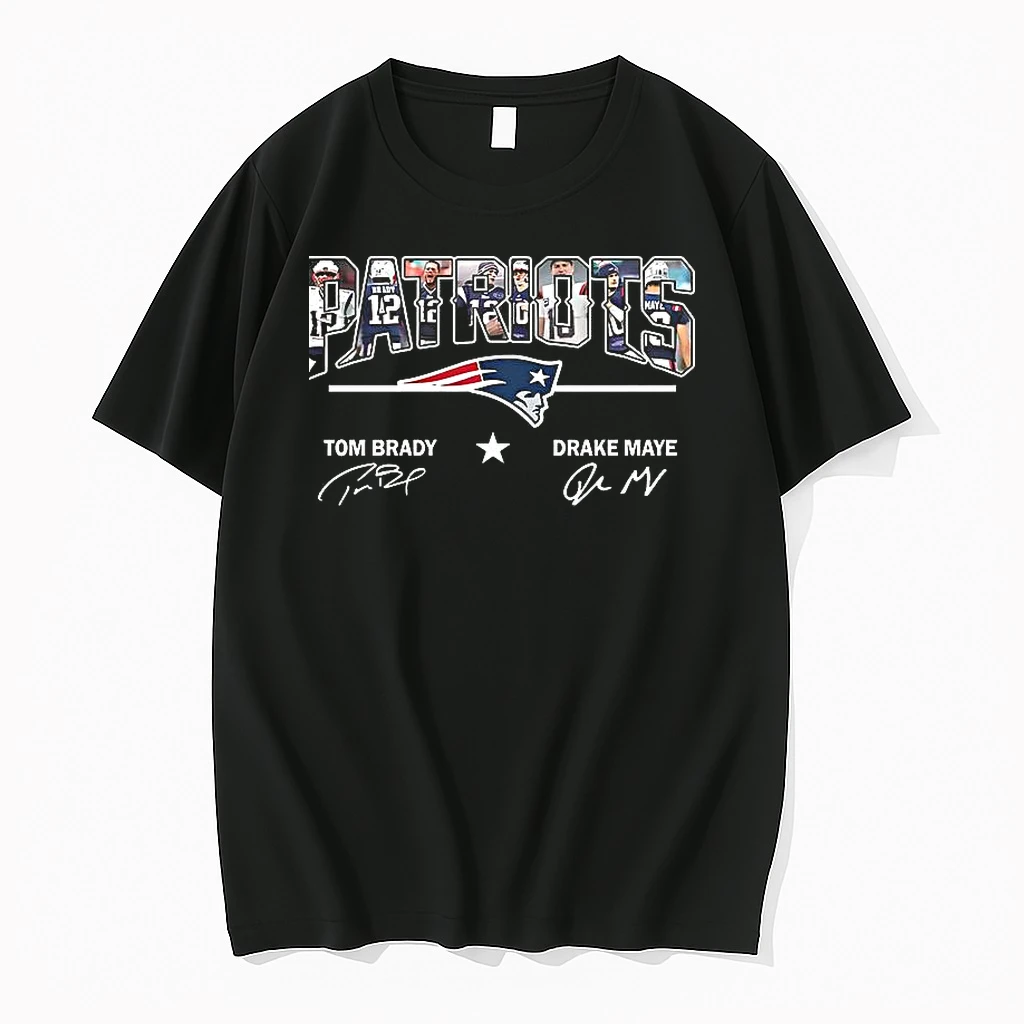 Tom Brady And Drake Maye New England Patriots Nfl Name And Signature Woman Shirts