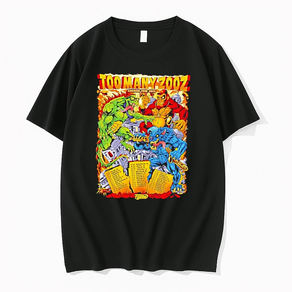 Too Many Zooz Caravan Tour 2025 Monster Band Illustration Shirts