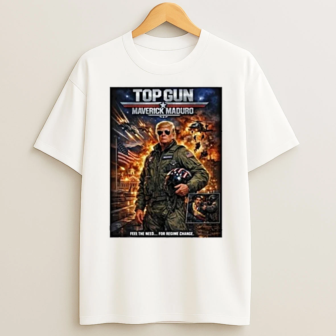 Top Gun Maverick Maduro Donald Trump Fighter Jet Shirts