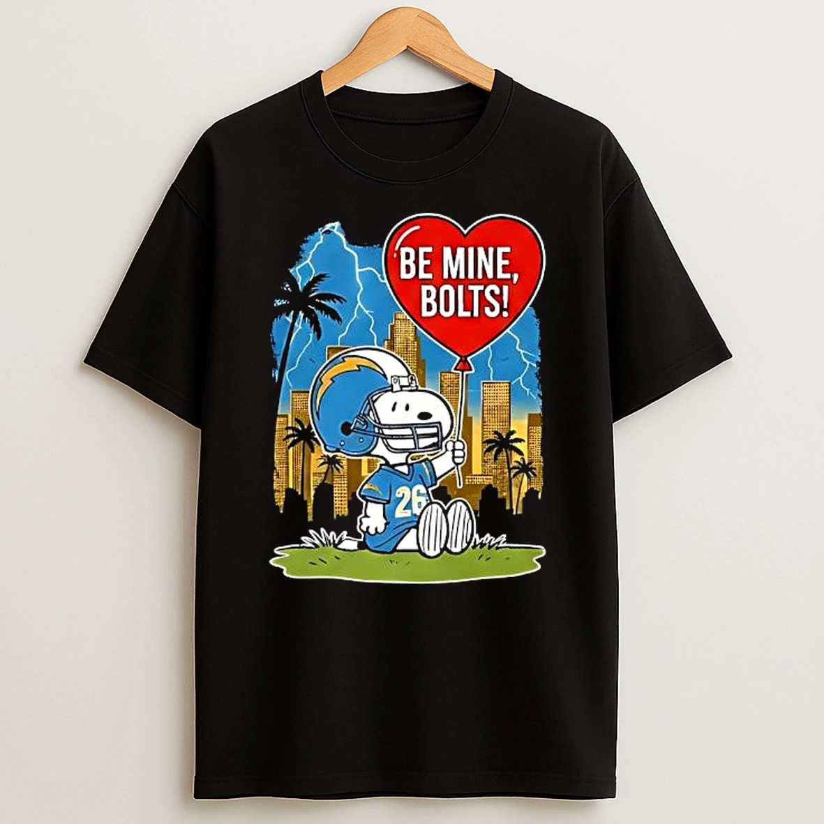 Top Los Angeles Chargers X Snoopy Cartoon Valentine 2026 Shirts