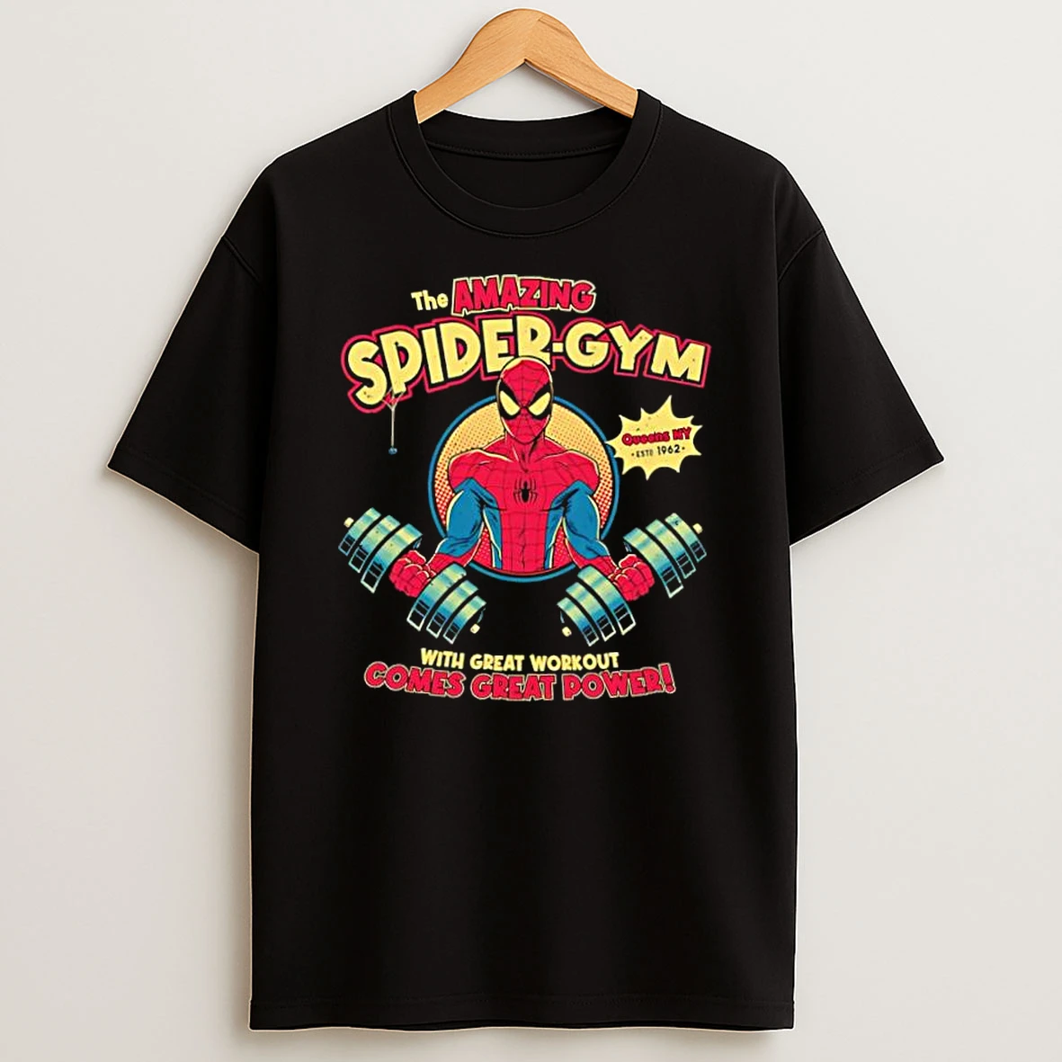 Top The Amazing Spider Gym With Great Workout Comes Great Power Shirts