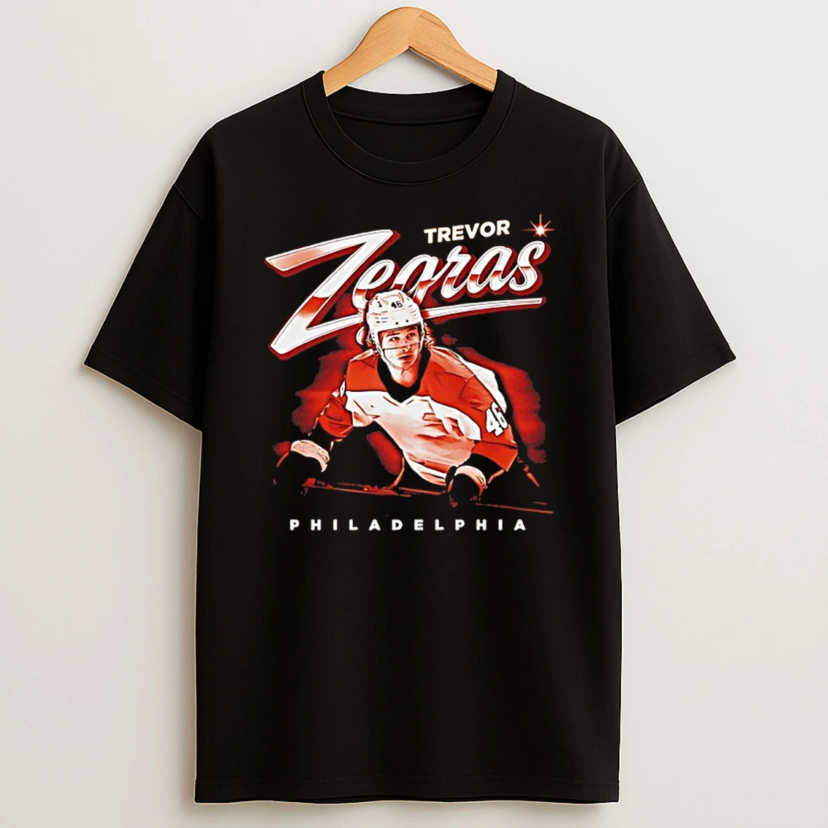 Trevor Zegras Philadelphia Flyers Player Bitmap Retro Shirts