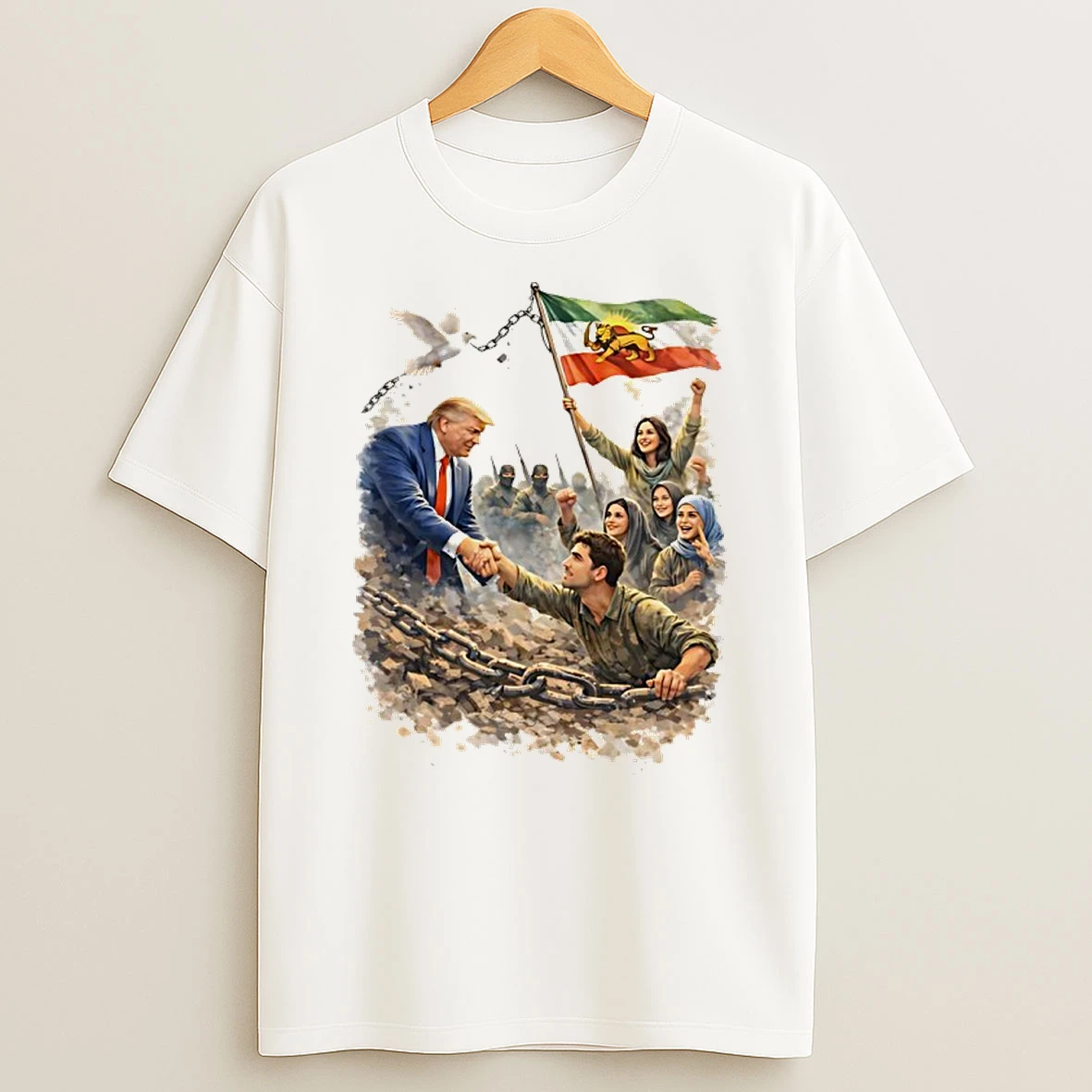 Trump Liberation Handshake Political Art Shirts