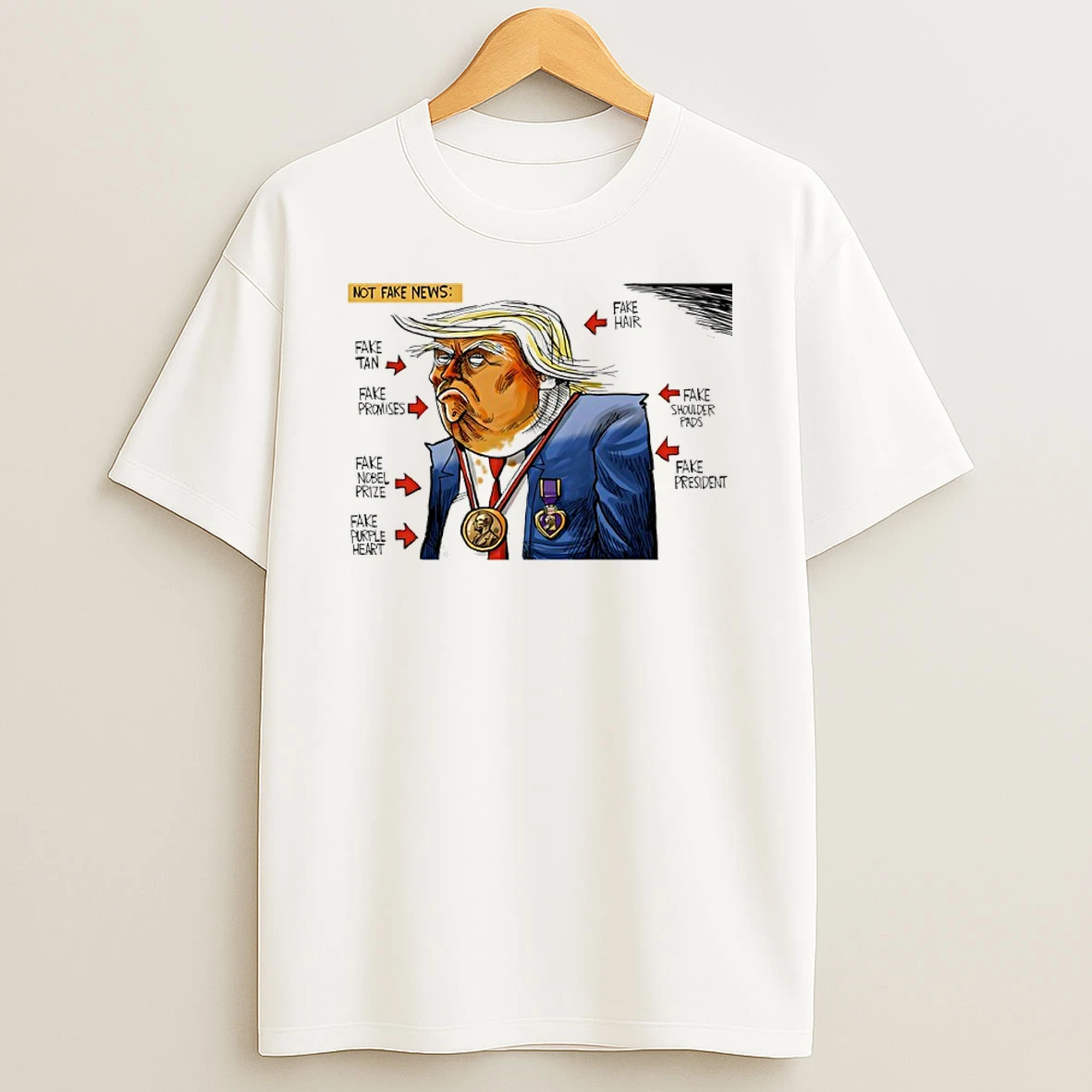Trump Not Fake News 2026 Fake Fan Fake Hair Fake Promises Meme Shirts