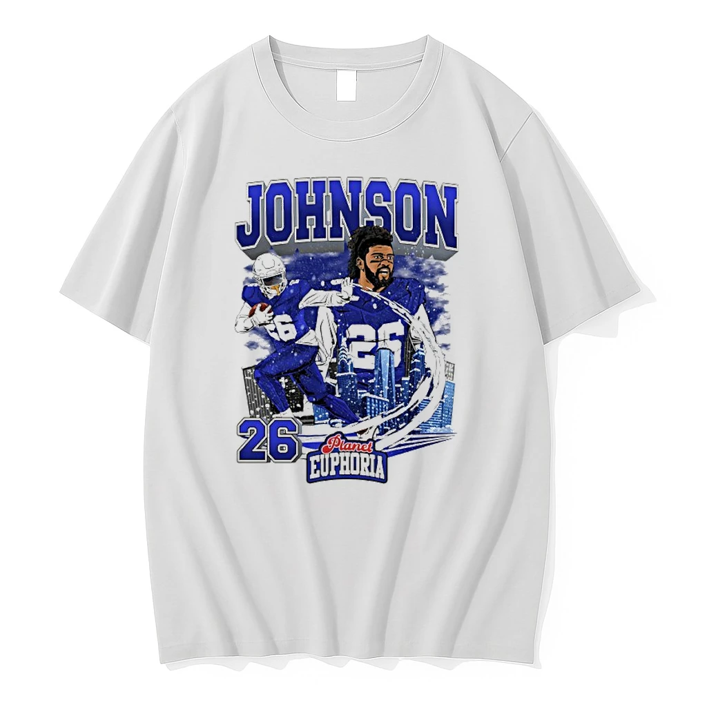 Ty Johnson 26 Buffalo Bills Player City Skyline Graphic Shirts