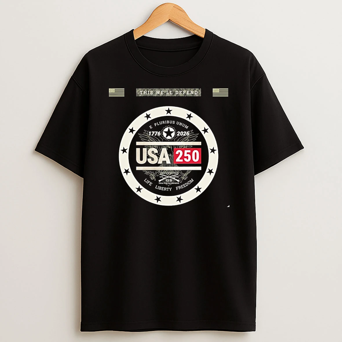 U S Armys 250th Anniversary 1776 2026 E Pluribus Unum Life Liberty Freedom Logo Shirts