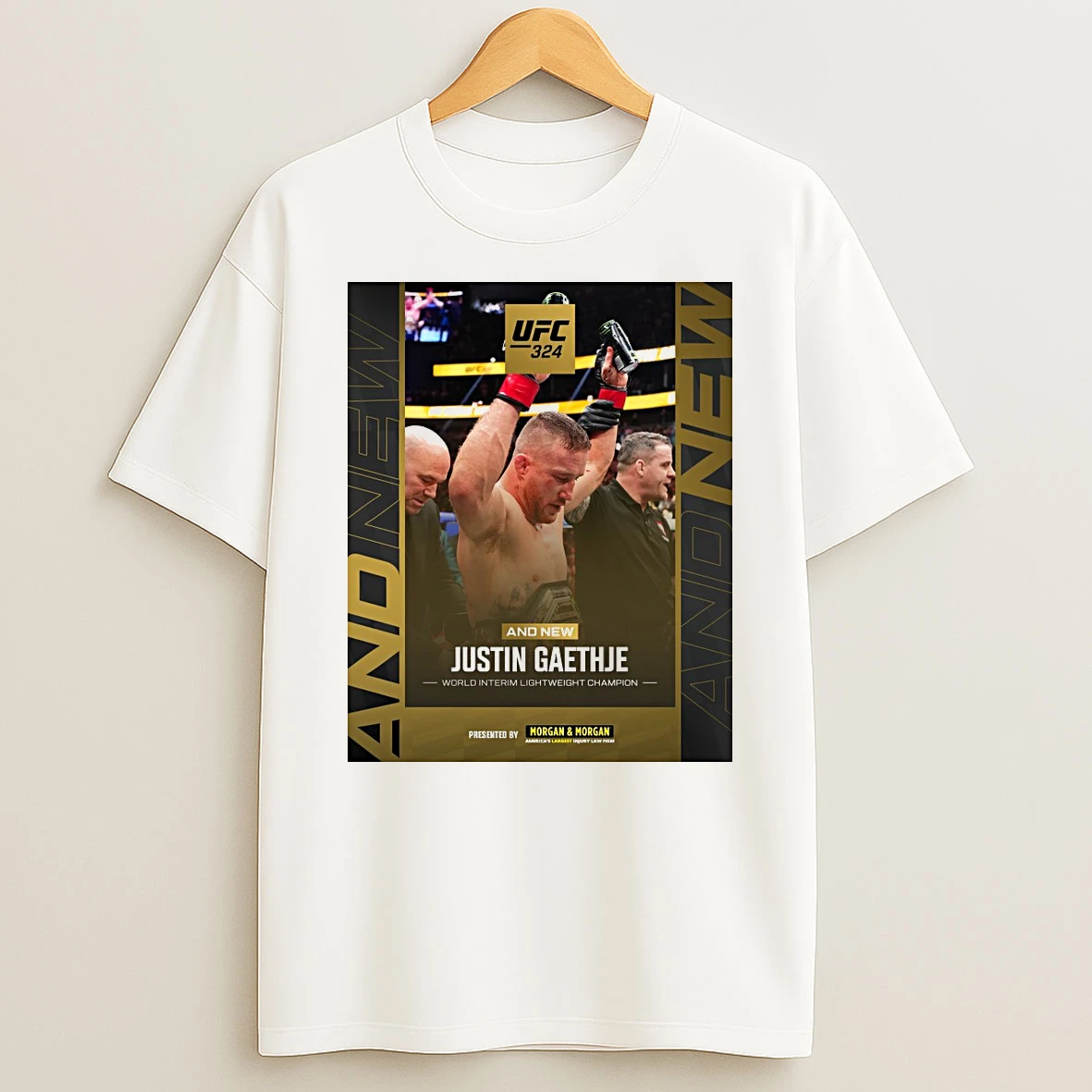 Ufc 324 And New Justin Gaethje Uorld Interim Lightweight Champion Shirts