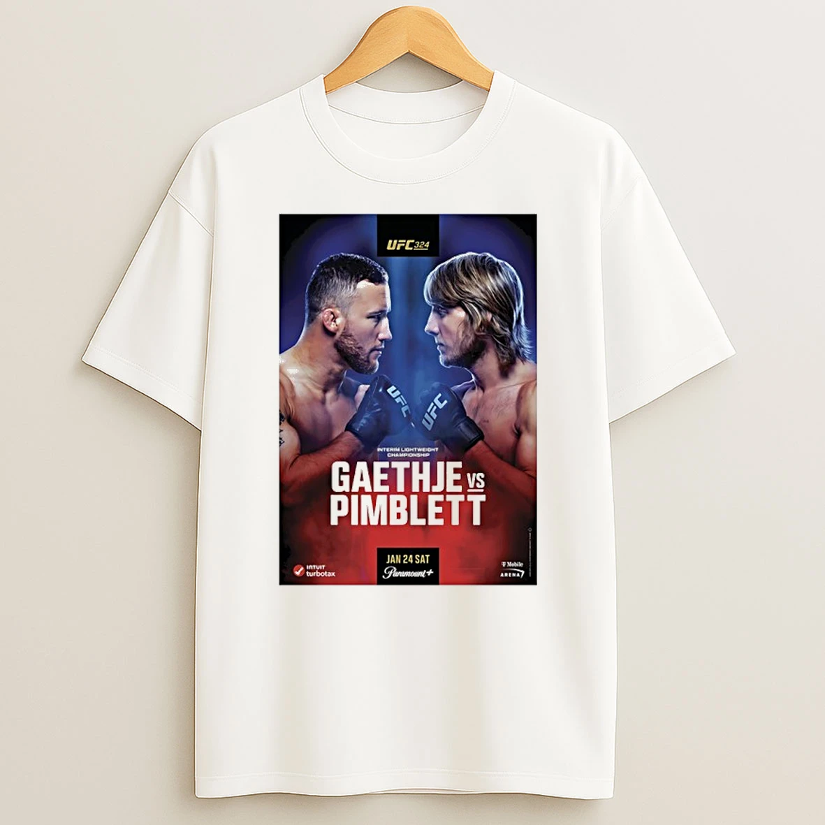 Ufc 324 Gaethje Vs Pimblett Autographed Event Shirts