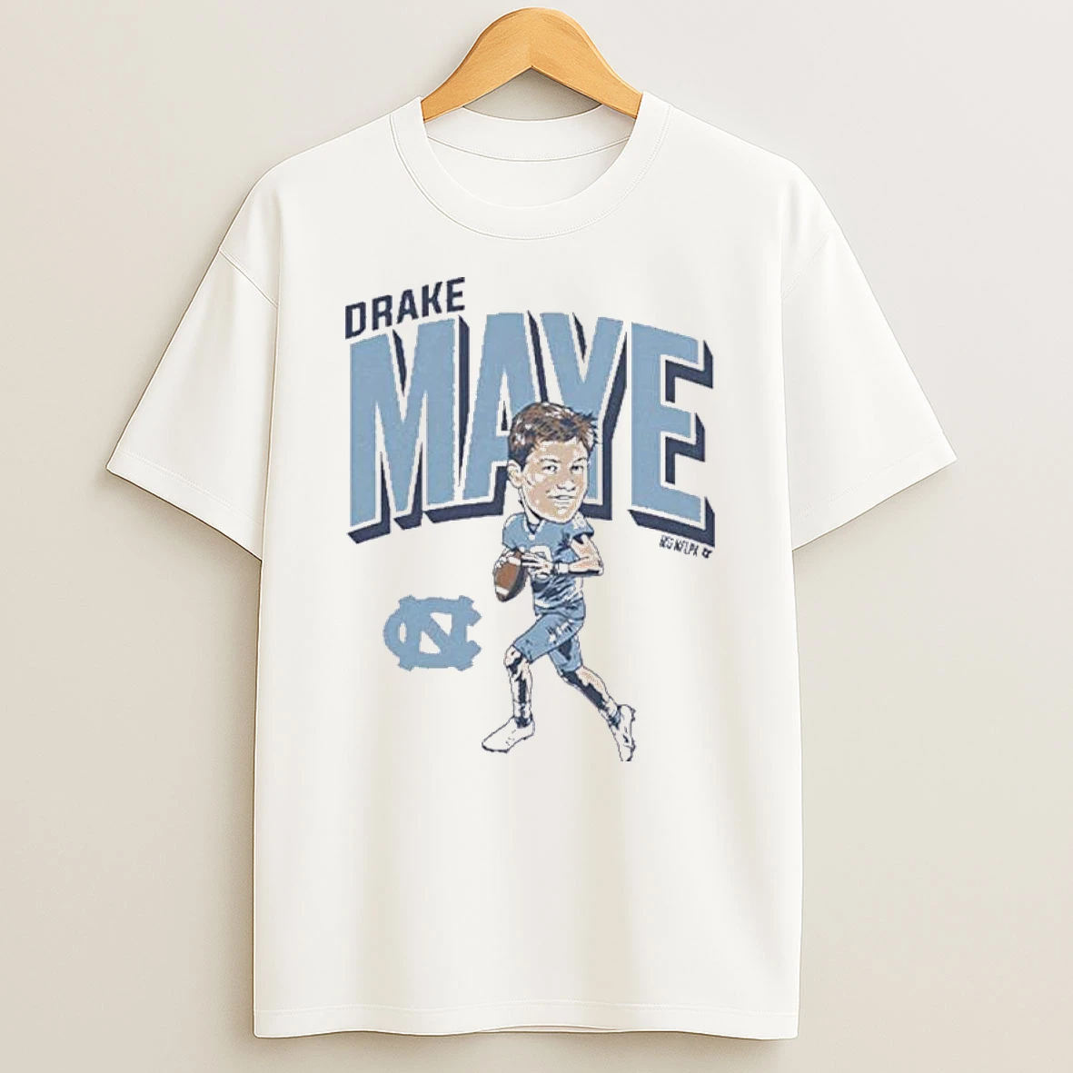 Unc Football Drake Maye Pro Caricature Shirts