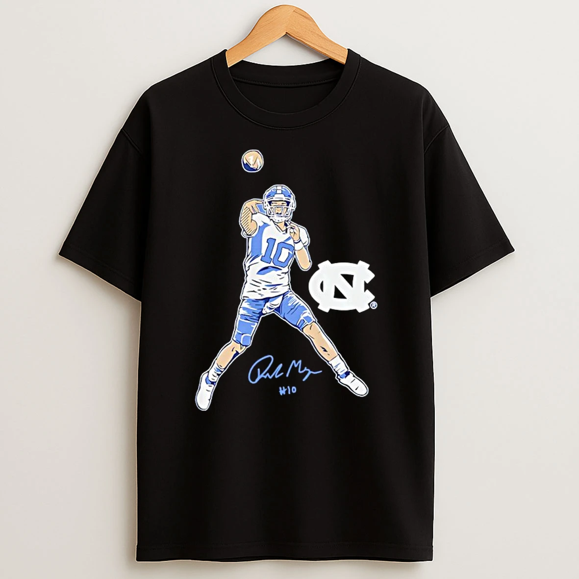 Unc Football Drake Maye Pro Pose Signature Shirts