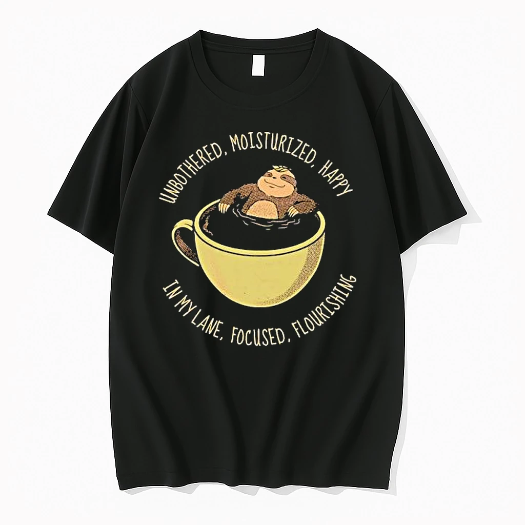 Unbothered Moisturized Happy In My Lane Focused Flourishing Sloth Shirts