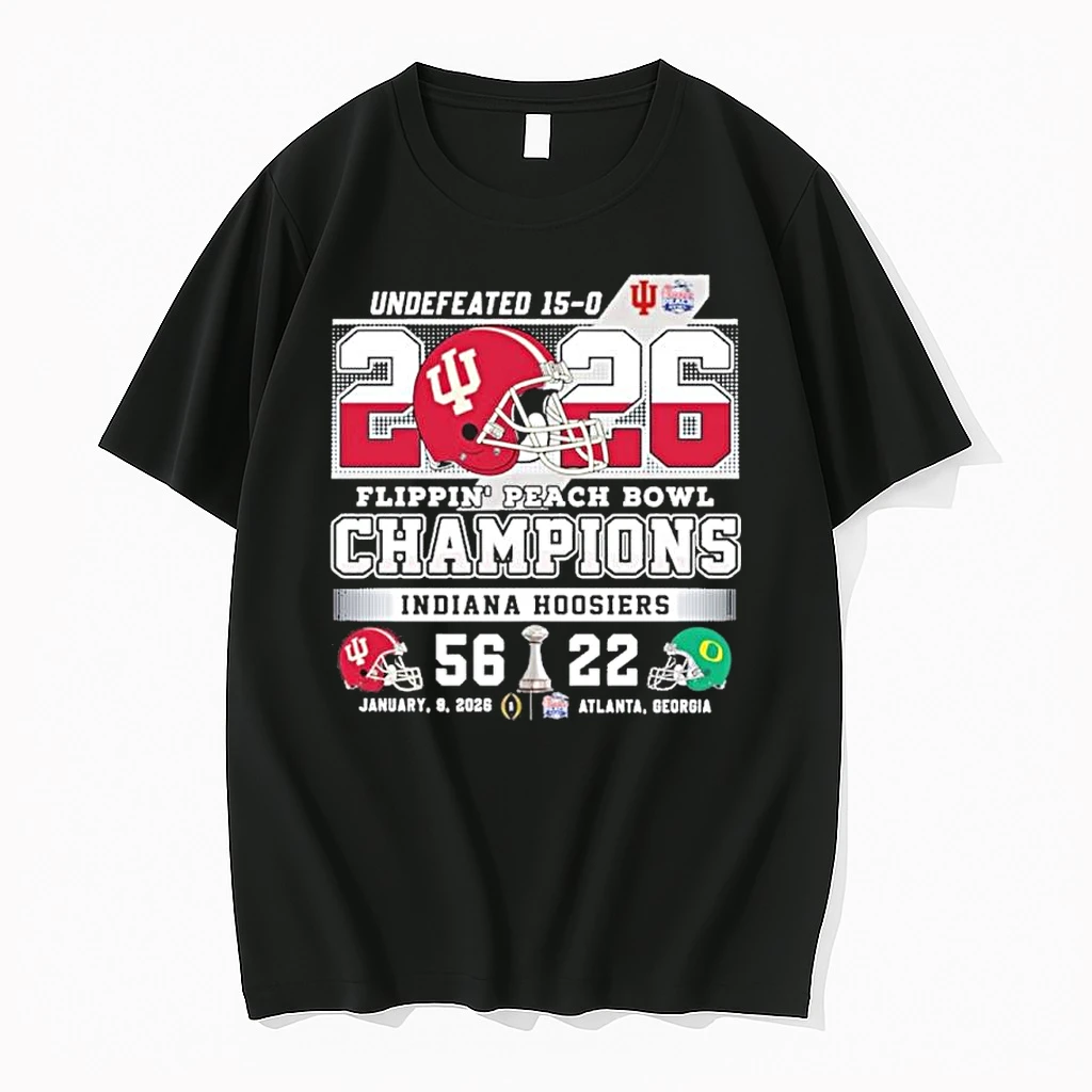 Undefeated 15 0 Flippin Peach Bowl Champions Indiana Hoosiers Score Shirts