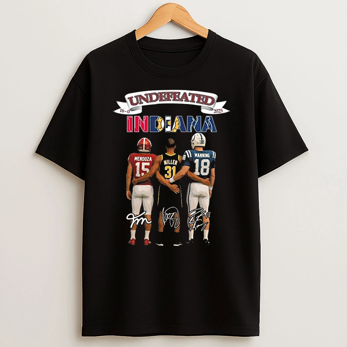 Undefeated 2025 16 0 Indiana Hoosier Indiana Pacers Indianapolis Solts Signatures Shirts