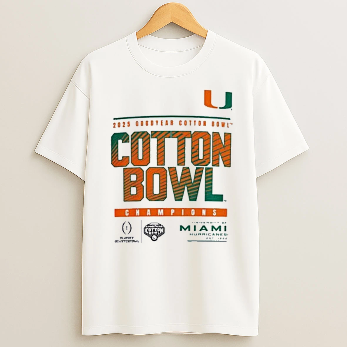 University Of Miami Hurricanes 2025 Goodyear Cotton Bowl Champions Shirts