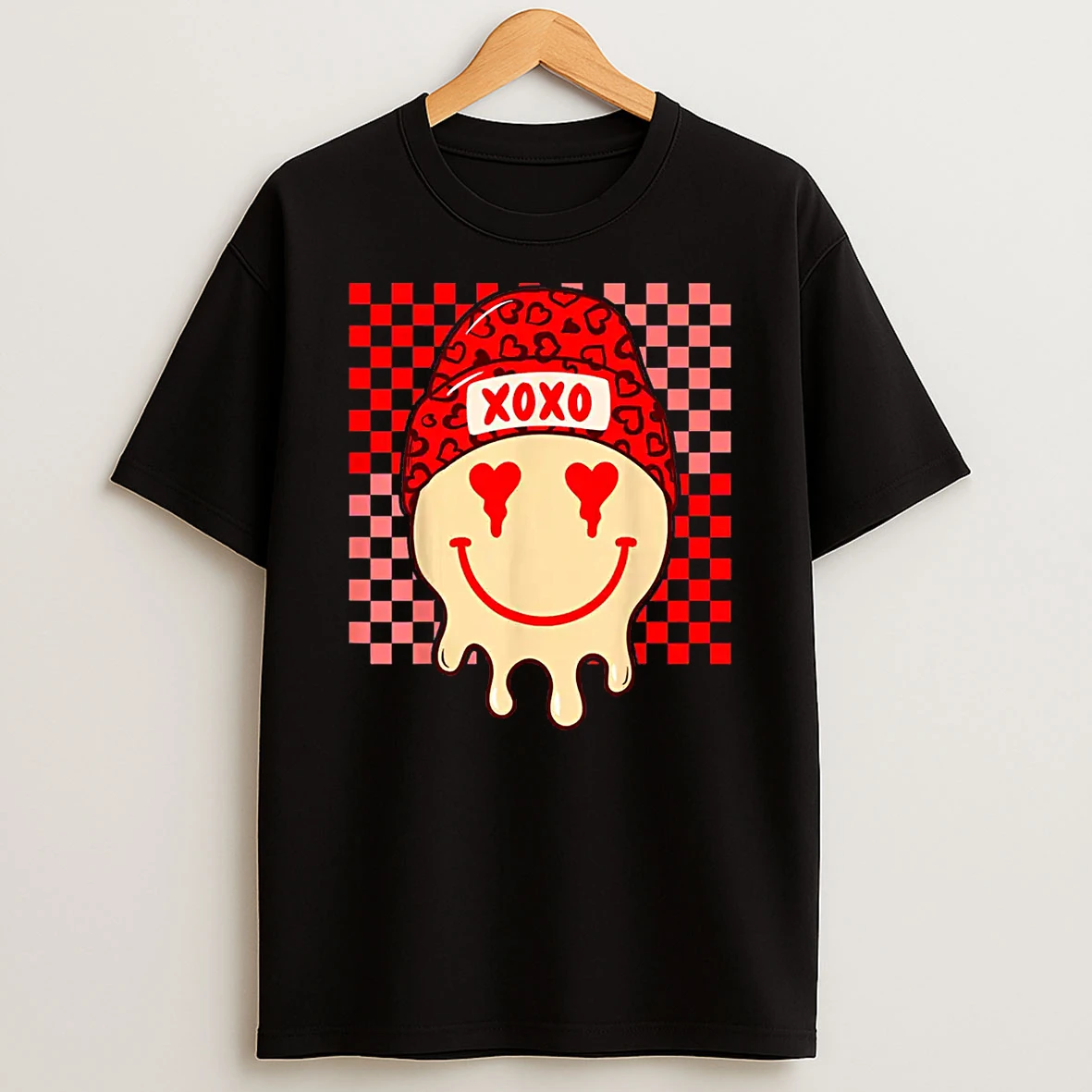 Valentine Vibes Xoxo Heart Leopard Melted Outfit Shirts