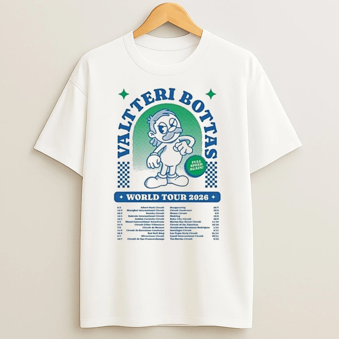 Valtteri Bottas World Tour 2026 Full Speed Again Racing Shirts