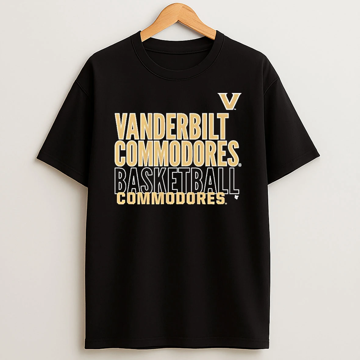 Vanderbilt Basketball Text Logo Overlay Shirts