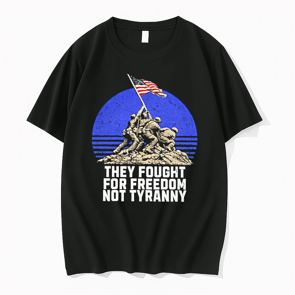 Veteran With Flag They Fought For Freedom Not Tyranny Shirts