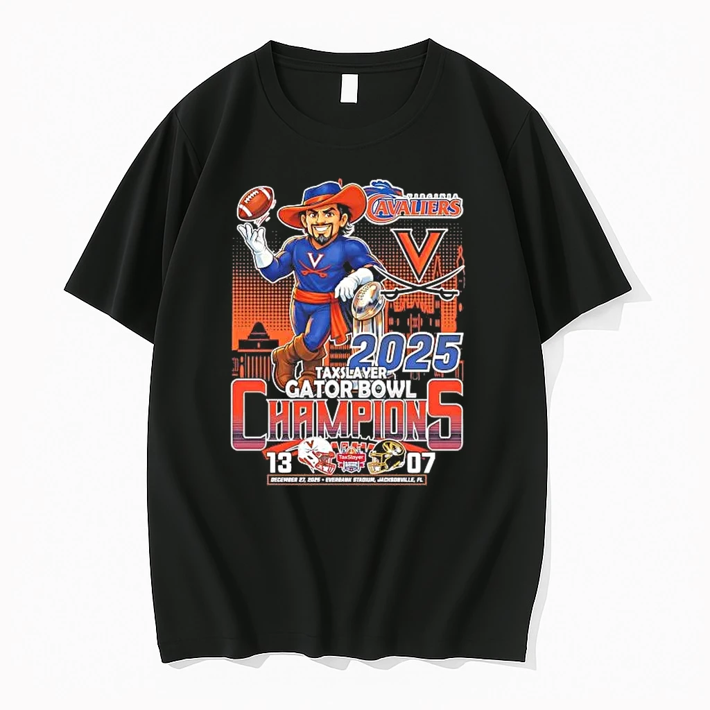 Virginia Cavaliers 2025 Taxslayer Gator Bowl Champions Mascot Score Shirts