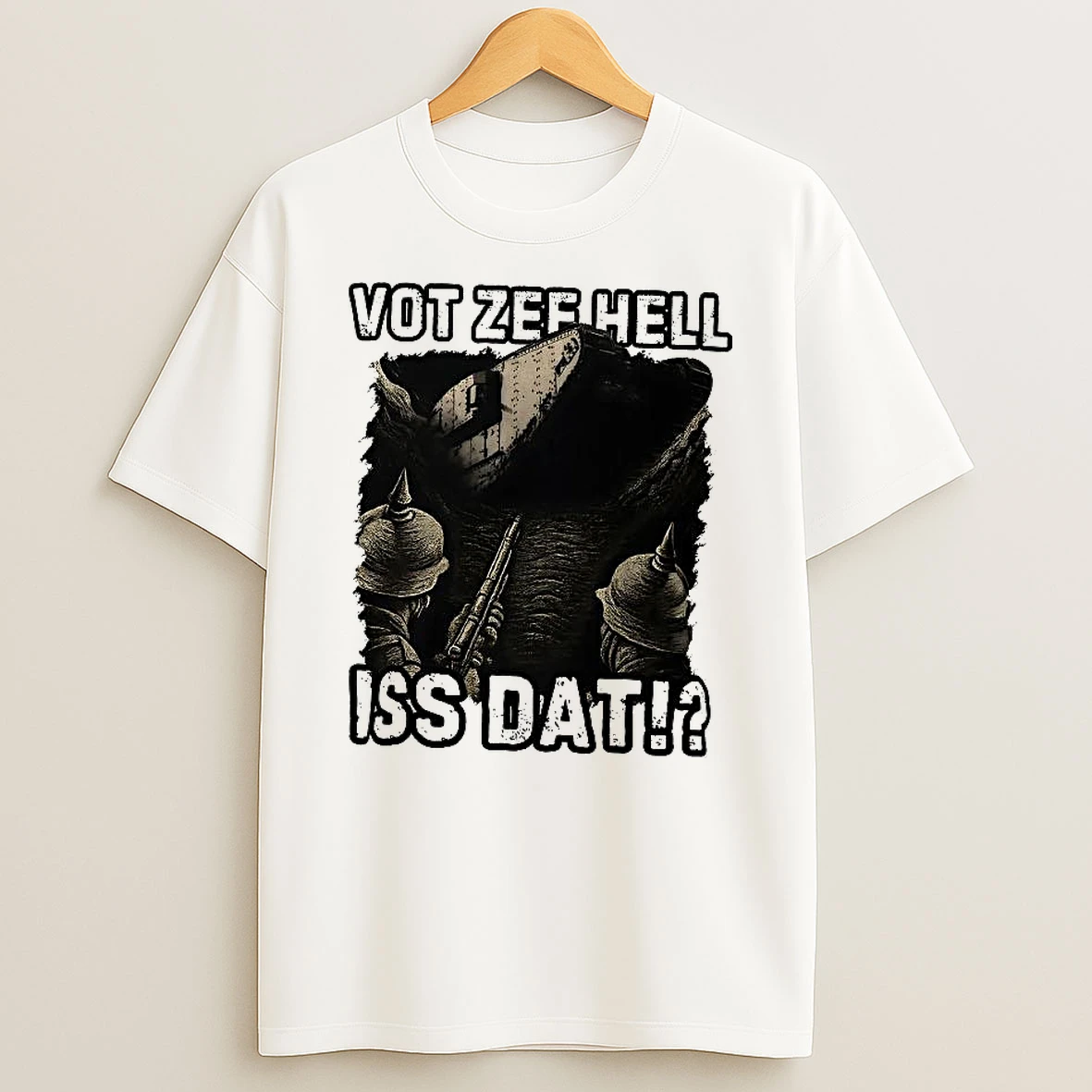 Vot Zee Hell Iss Dat German Wwi Tank Reaction Graphic Woman Shirts